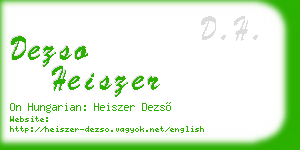 dezso heiszer business card